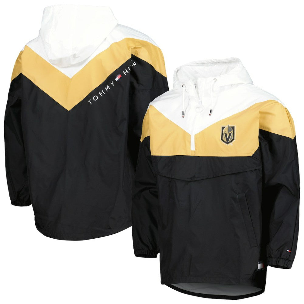 Vegas Golden Knights Tommy Hilfiger Women's Staci Half-Zip Windbreaker Jacket - Black/Gold Jackets