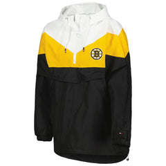 Boston Bruins Tommy Hilfiger Women's Staci Half-Zip Windbreaker Jacket - Black/Gold Jackets
