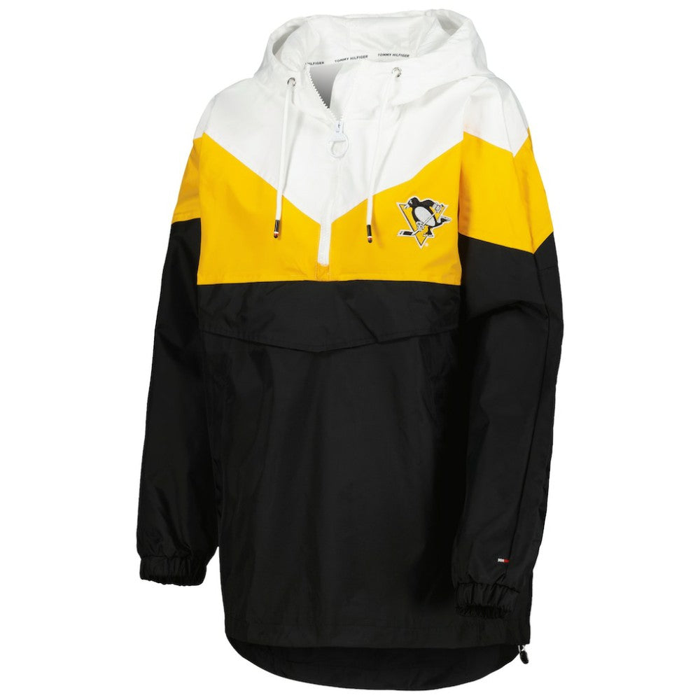 Pittsburgh Penguins Tommy Hilfiger Women's Staci Half-Zip Windbreaker Jacket - Black/Gold Jackets