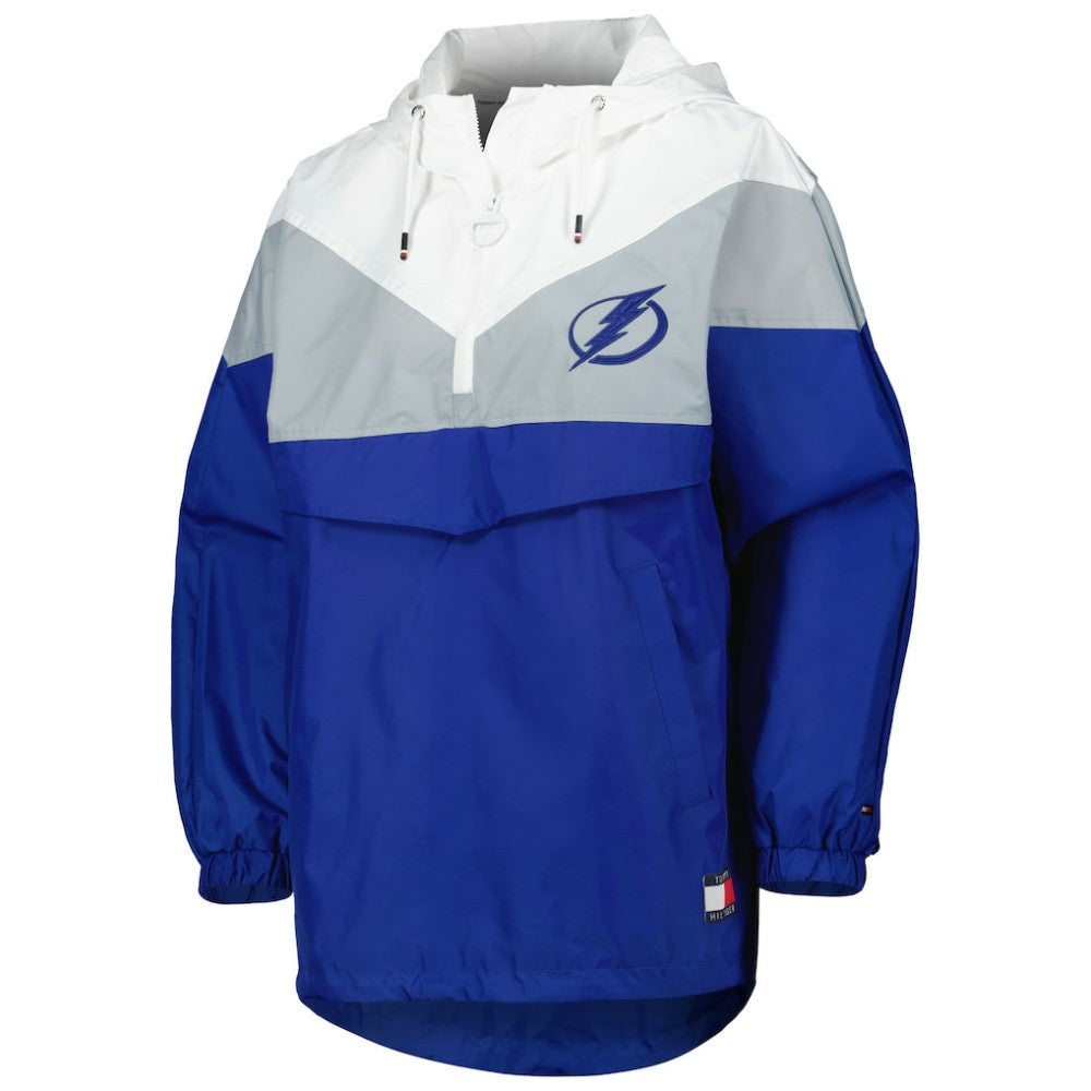 Tampa Bay Lightning Tommy Hilfiger Women's Staci Half-Zip Windbreaker Jacket - Blue/Silver Jackets