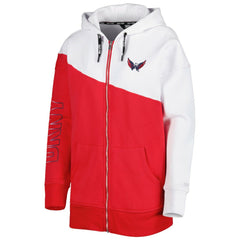 Washington Capitals DKNY Sport Women's Gina Full-Zip Hoodie - Red/White Hoodies
