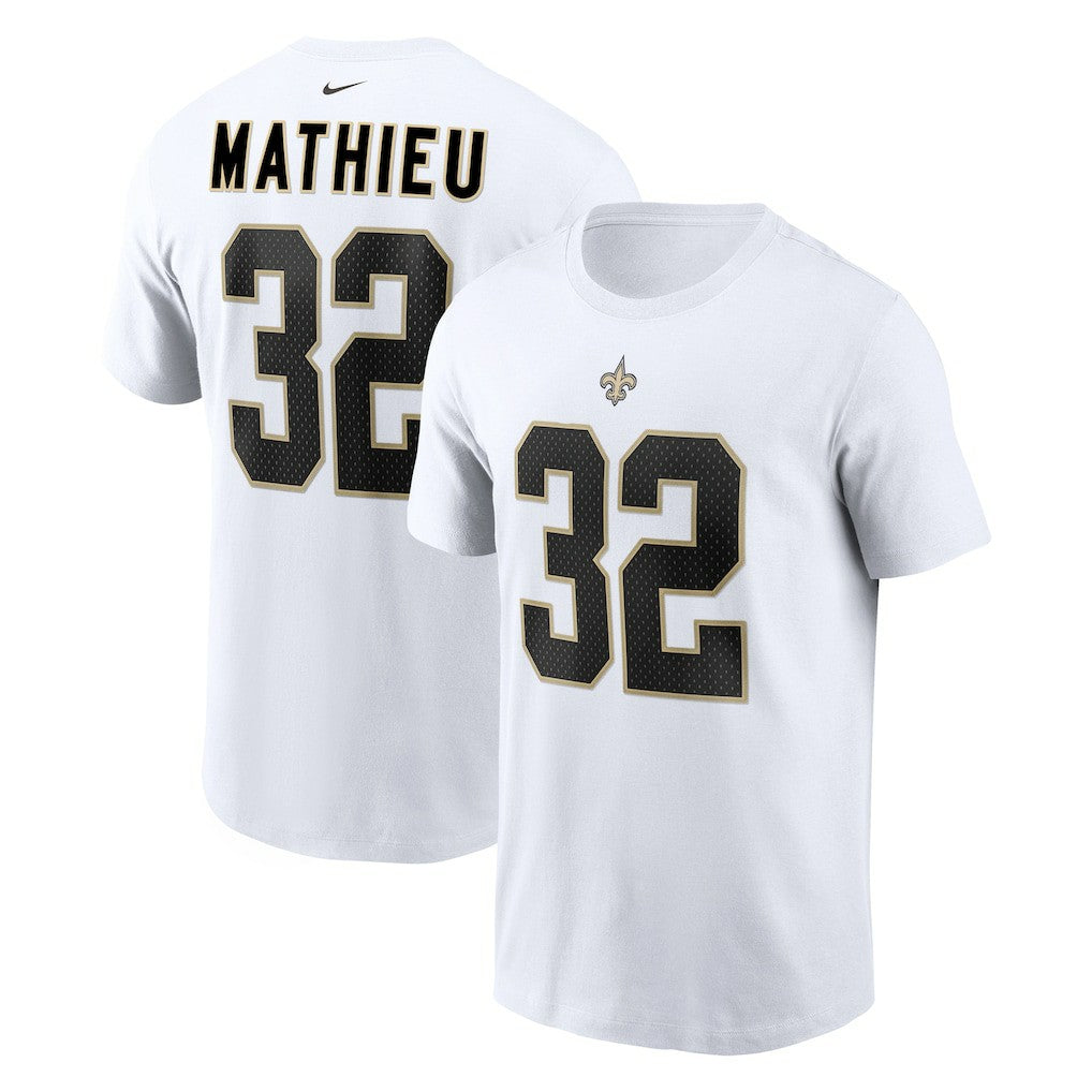 Tyrann Mathieu New Orleans Saints Player Name & Number T-Shirt - White on sale