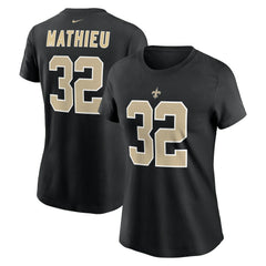 Tyrann Mathieu New Orleans Saints Women's Player Name & Number T-Shirt - Black outlet