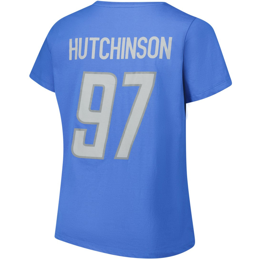 Aidan Hutchinson Detroit Lions Women's Plus Size Fair Catch Name & Number Scoop Neck T-Shirt - Blue outlet