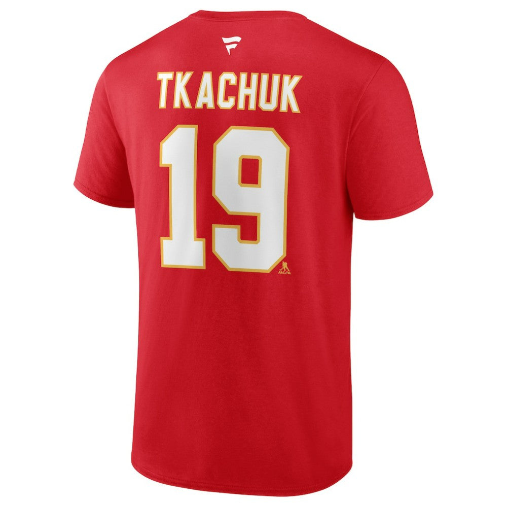 Matthew Tkachuk Calgary Flames Fanatics Authentic Stack Name & Number T-Shirt - Red T-shirts