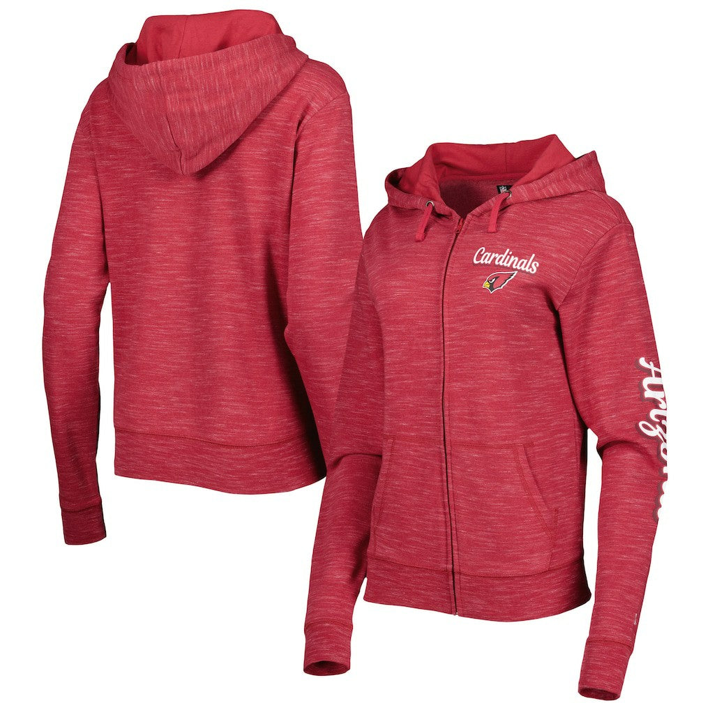 Arizona Cardinals New Era Women's Reverse Full-Zip Hoodie - Cardinal on sale