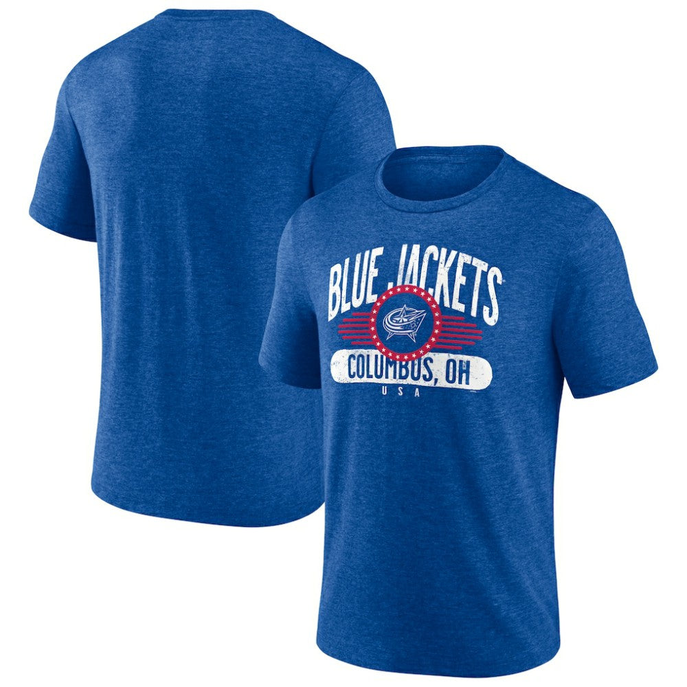 Columbus Blue Jackets Badge of Honor Tri-Blend T-Shirt - Royal T-shirts
