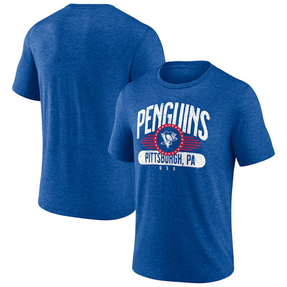 Pittsburgh Penguins Badge of Honor Tri-Blend T-Shirt - Royal T-shirts