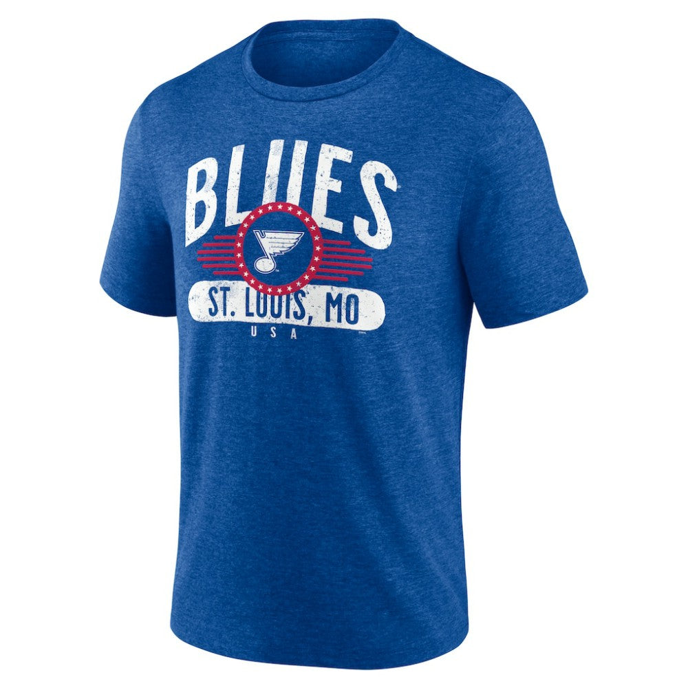 St. Louis Blues Badge of Honor Tri-Blend T-Shirt - Blue T-shirts