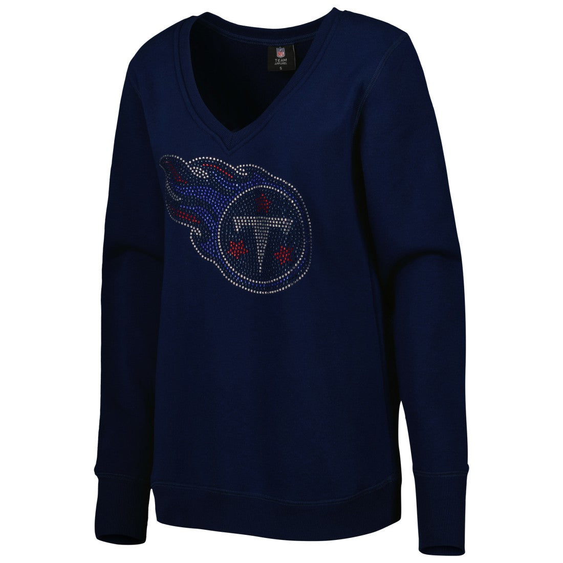 Tennessee Titans Cuce Women's Deep V-Neck Pullover Sweatshirt - Navy discount