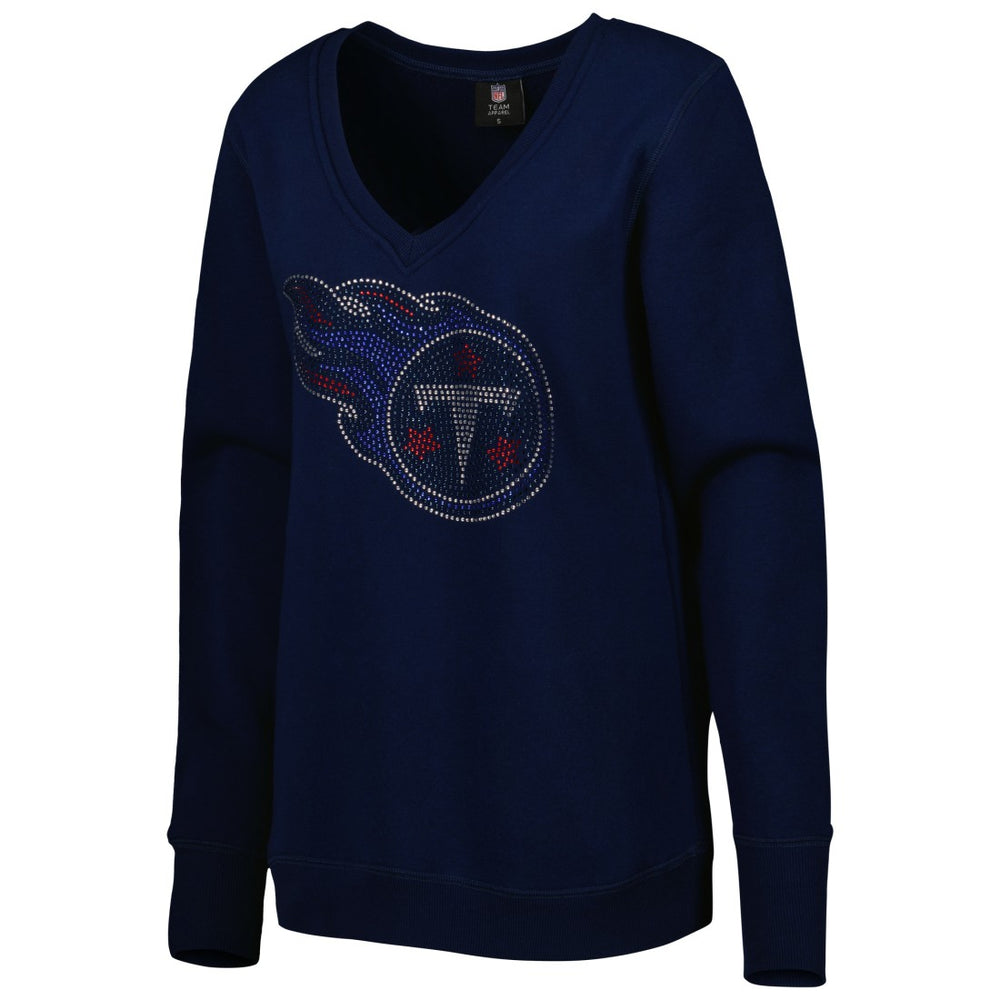 Tennessee Titans Cuce Women's Deep V-Neck Pullover Sweatshirt - Navy discount
