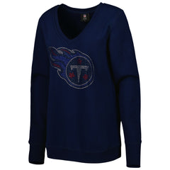 Tennessee Titans Cuce Women's Deep V-Neck Pullover Sweatshirt - Navy discount