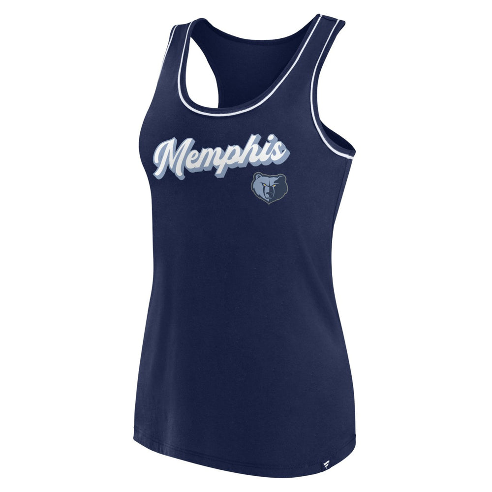 Memphis Grizzlies Women's Wordmark Logo Racerback Tank Top - Navy outlet