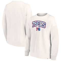Philadelphia 76ers Women's Tonal Leopard Pullover Sweatshirt - White cheap