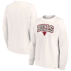 Chicago Bulls Women's Tonal Leopard Pullover Sweatshirt - White for sale