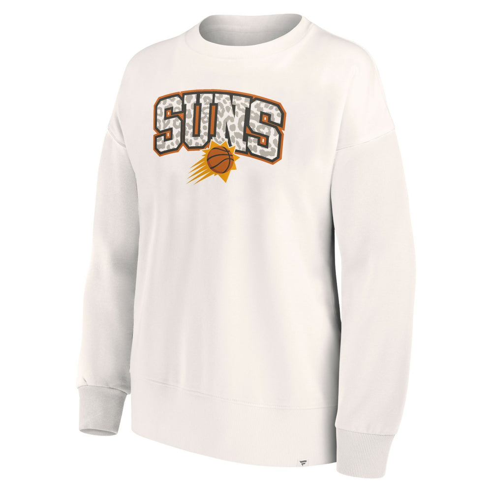 Phoenix Suns Women's Tonal Leopard Pullover Sweatshirt - White discount