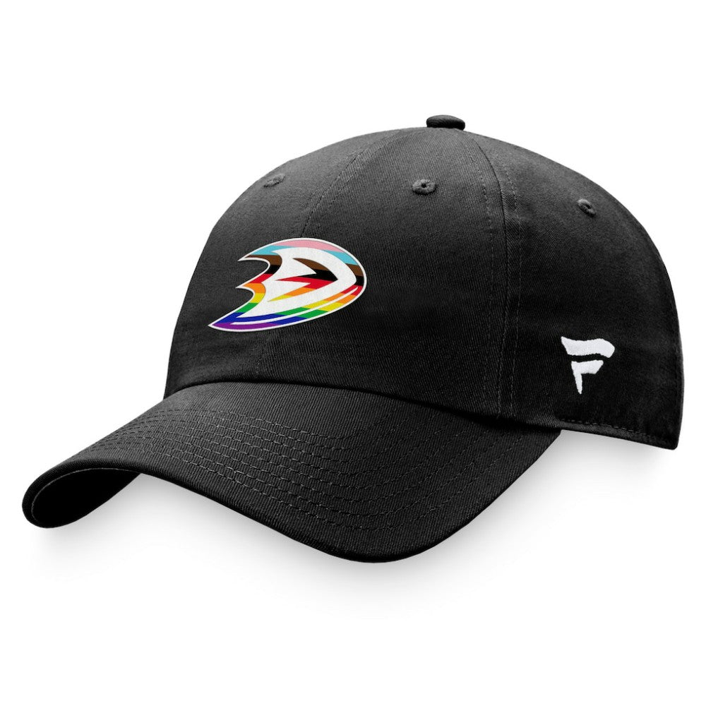Anaheim Ducks Fanatics Team Logo Pride Adjustable Hat - Black Hats