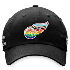 Detroit Red Wings Fanatics Team Logo Pride Adjustable Hat - Black Hats