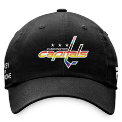 Washington Capitals Fanatics Team Logo Pride Adjustable Hat - Black Hats