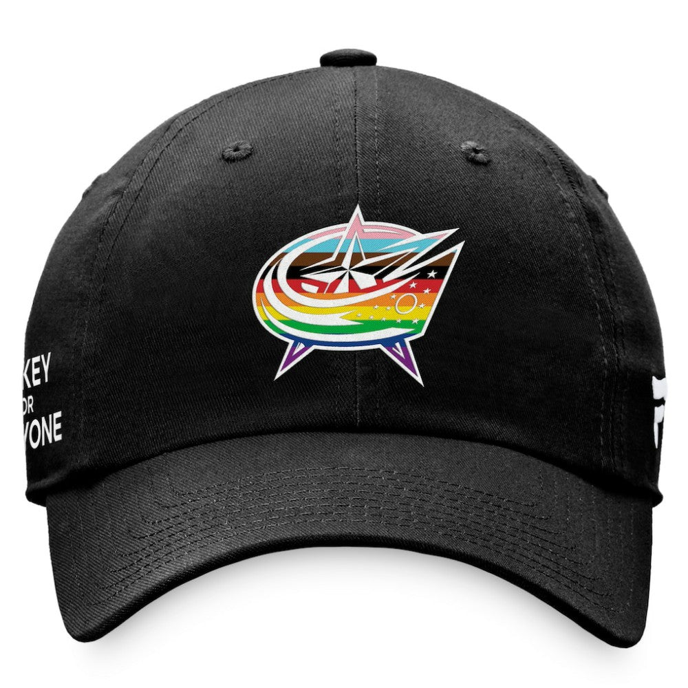 Columbus Blue Jackets Fanatics Team Logo Pride Adjustable Hat - Black Hats
