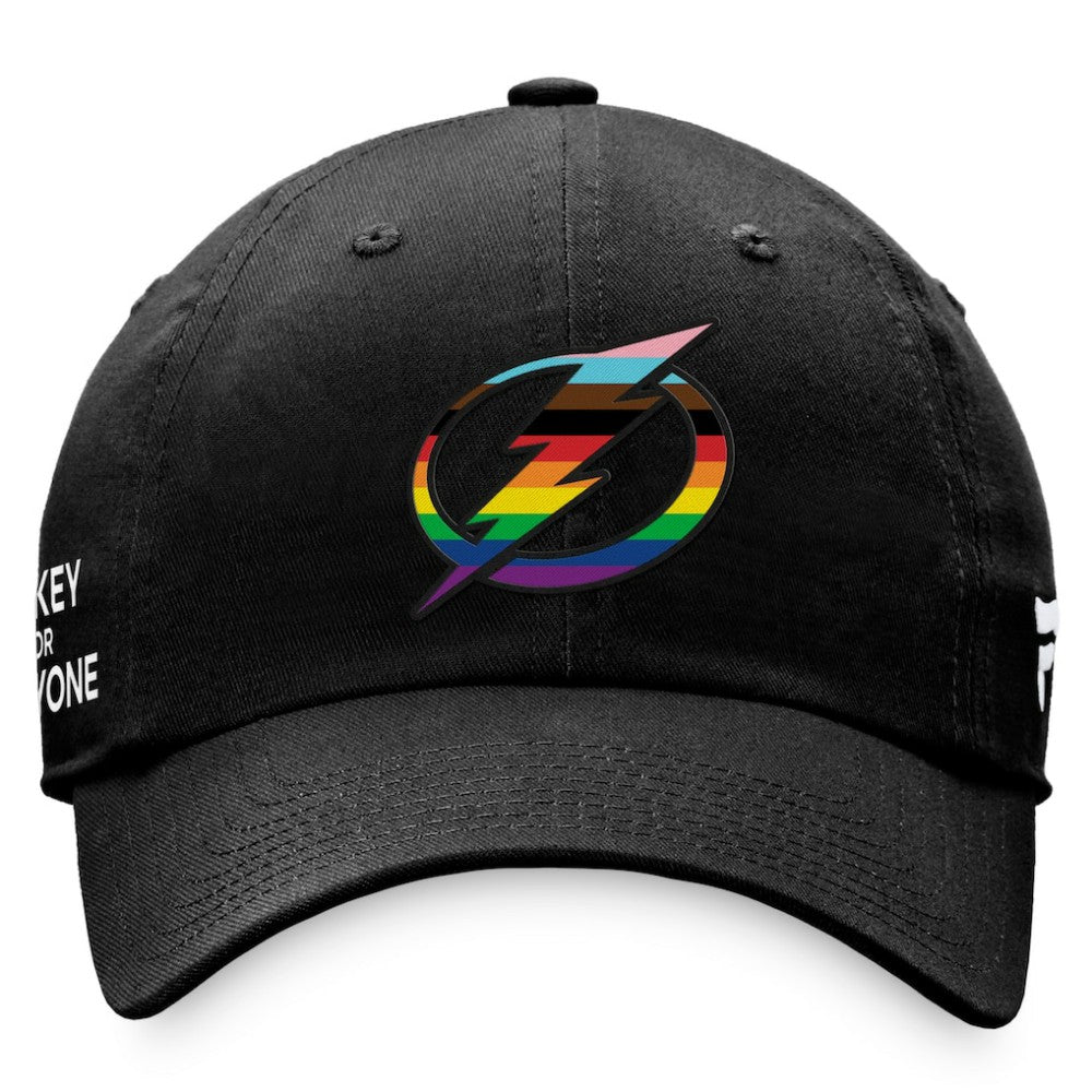 Tampa Bay Lightning Fanatics Team Logo Pride Adjustable Hat - Black Hats