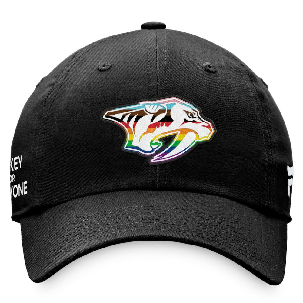 Nashville Predators Fanatics Team Logo Pride Adjustable Hat - Black Hats