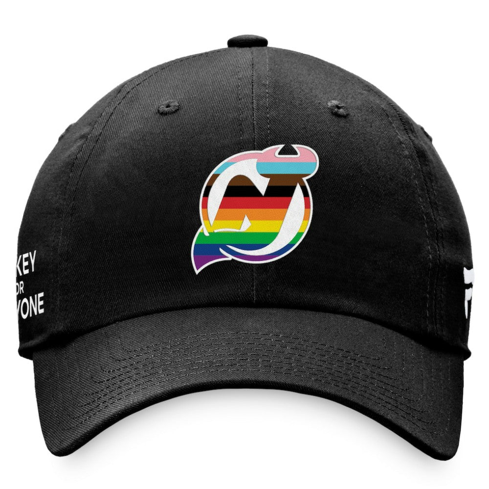 New Jersey Devils Fanatics Team Logo Pride Adjustable Hat - Black Jerseys