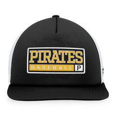 Pittsburgh Pirates Majestic Foam Trucker Snapback Hat Black/White