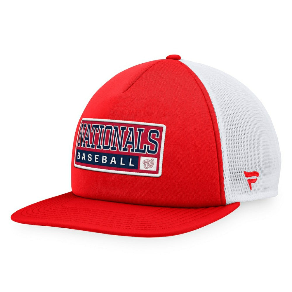 Washington Nationals Majestic Foam Trucker Snapback Hat Red/White