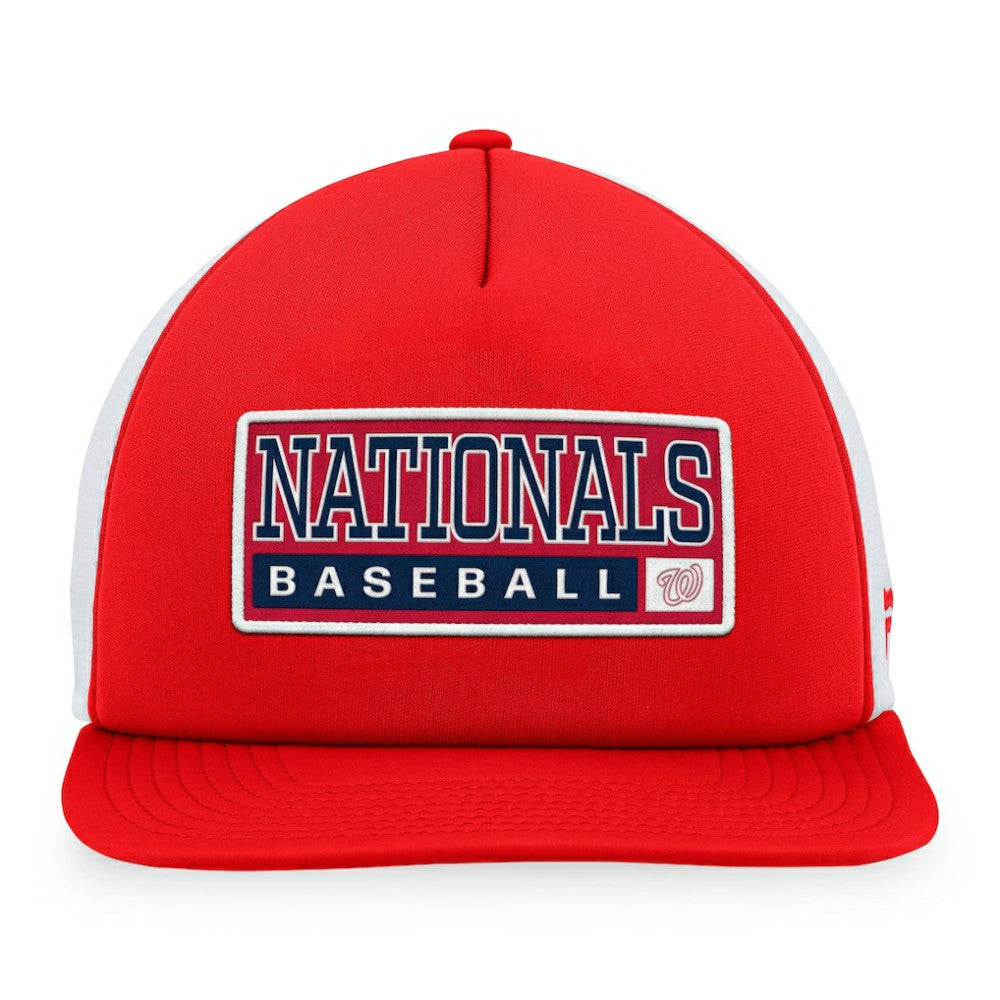 Washington Nationals Majestic Foam Trucker Snapback Hat Red/White