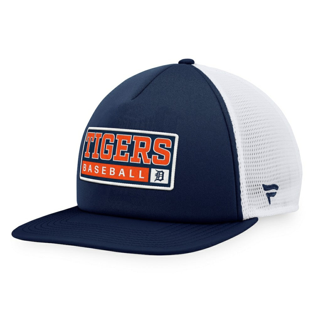 Detroit Tigers Majestic Foam Trucker Snapback Hat Navy/White