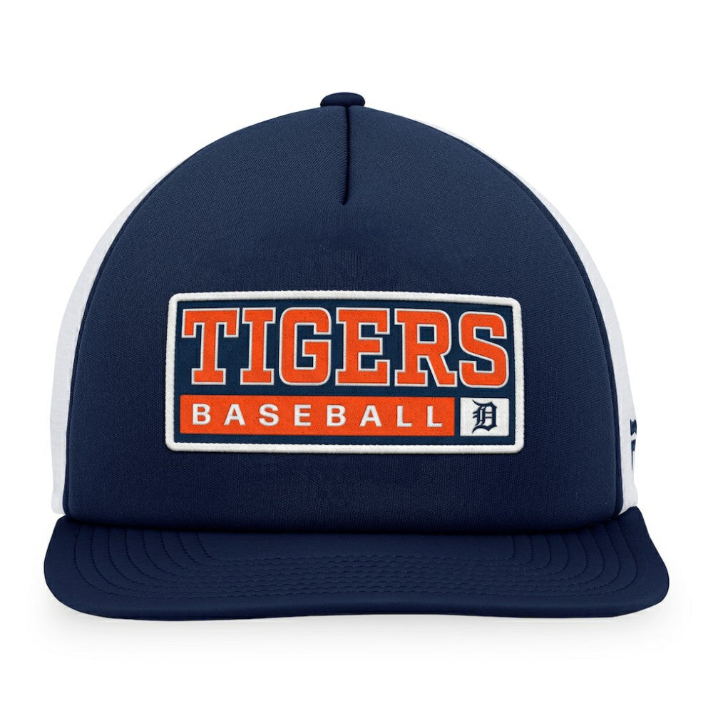 Detroit Tigers Majestic Foam Trucker Snapback Hat Navy/White