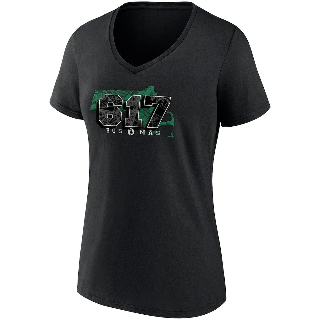 Boston Celtics Women's Hometown Collection 617 V-Neck T-Shirt - Black online