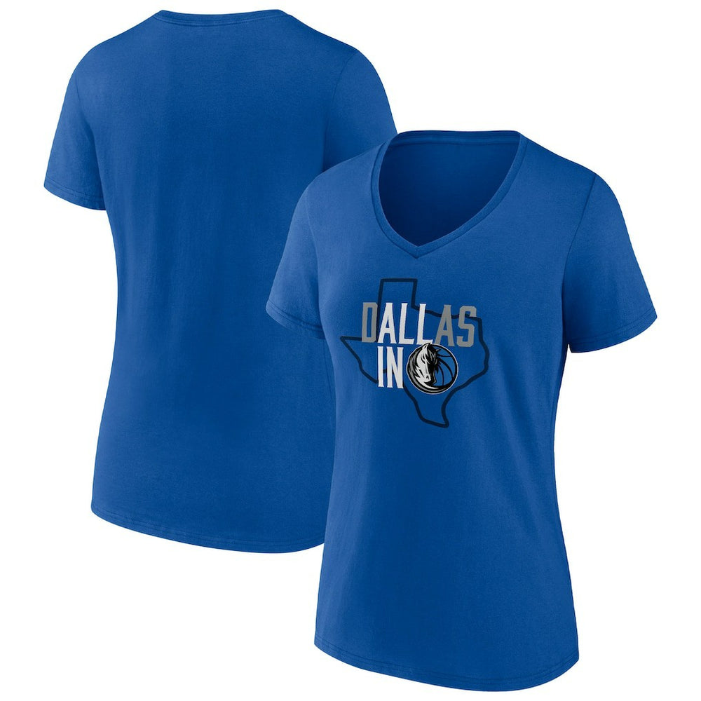Dallas Mavericks Women's Hometown Collection All In V-Neck T-Shirt sale - Blue on sale