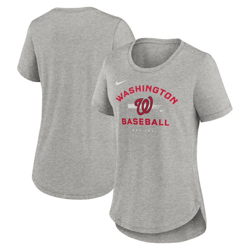 Washington Nationals Women's Hot Prospect Tri-Blend T-Shirt Heather Gray
