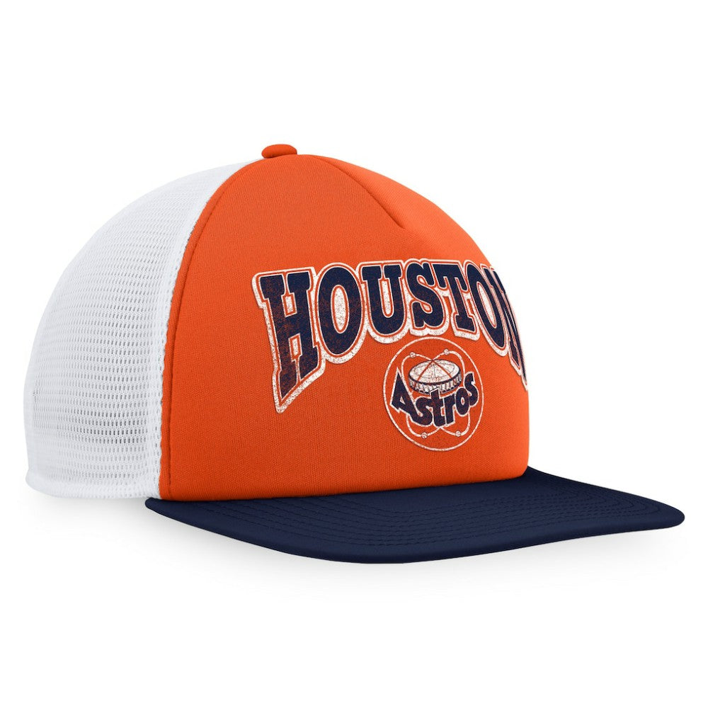 Houston Astros Heritage Foam Front Trucker Snapback Hat Orange/Navy