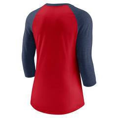 Minnesota Twins Women's Next Up Tri-Blend Raglan 3/4-Sleeve T-Shirt Red/Navy