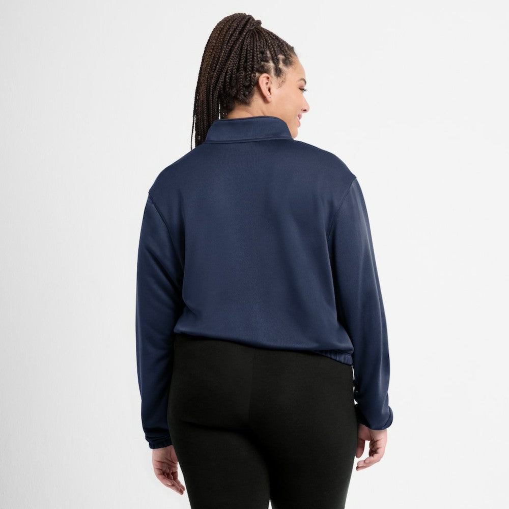 Chicago White Sox Women's Rewind Splice Half-Zip Semi-Cropped Bubble Hem Sweatshirt Navy