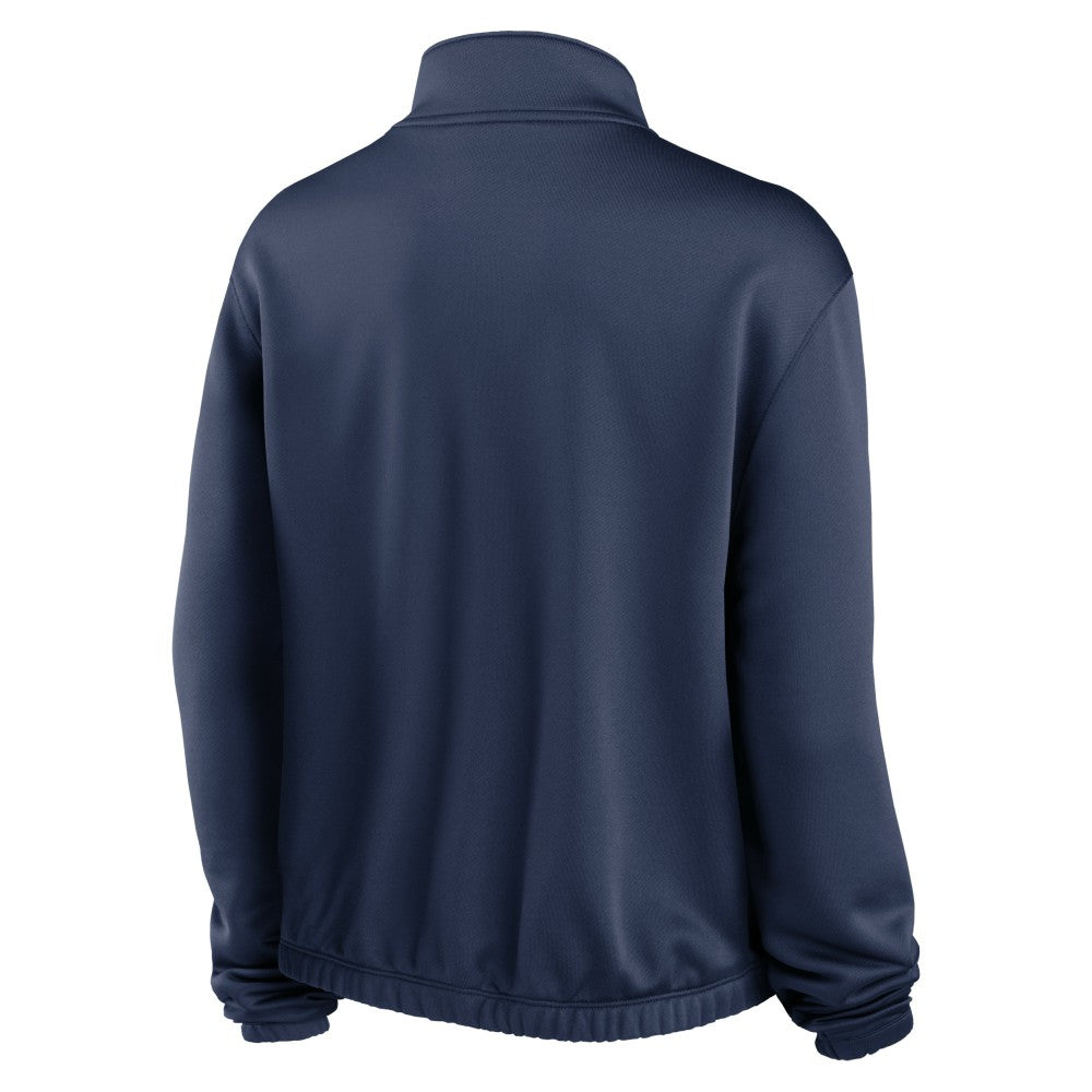 Houston Astros Women's Rewind Splice Half-Zip Semi-Cropped Bubble Hem Sweatshirt Navy