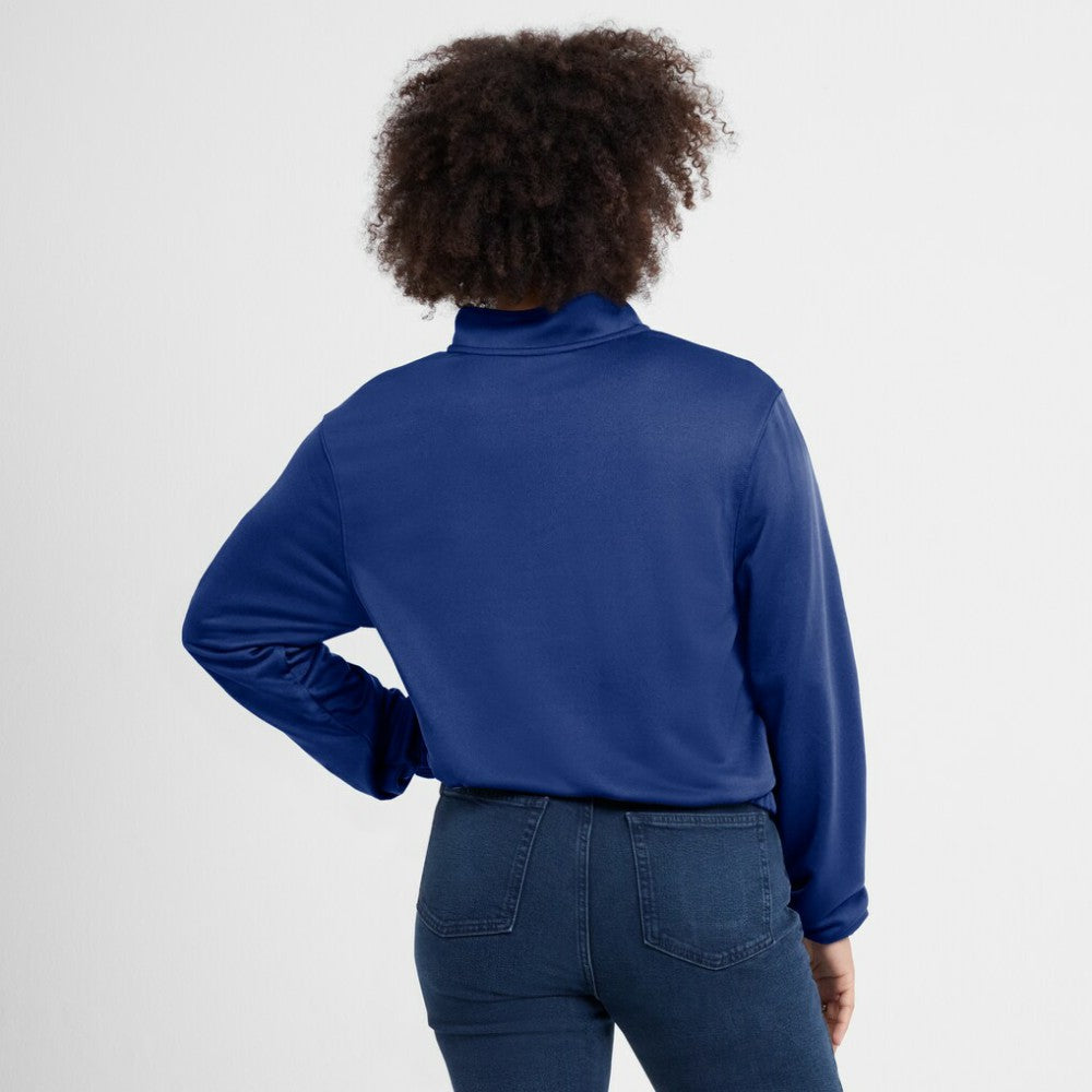 St. Louis Cardinals Women's Rewind Splice Half-Zip Semi-Cropped Bubble Hem Sweatshirt Royal