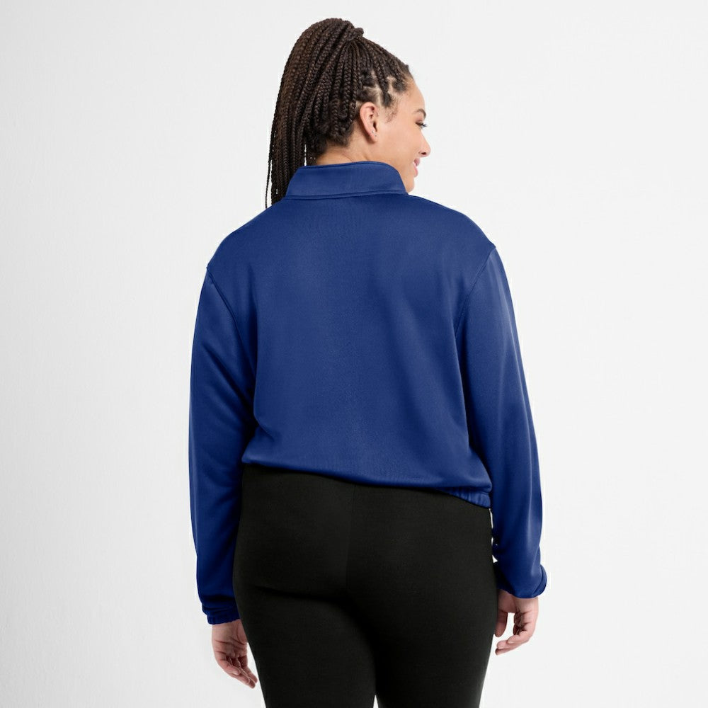 St. Louis Cardinals Women's Rewind Splice Half-Zip Semi-Cropped Bubble Hem Sweatshirt Royal