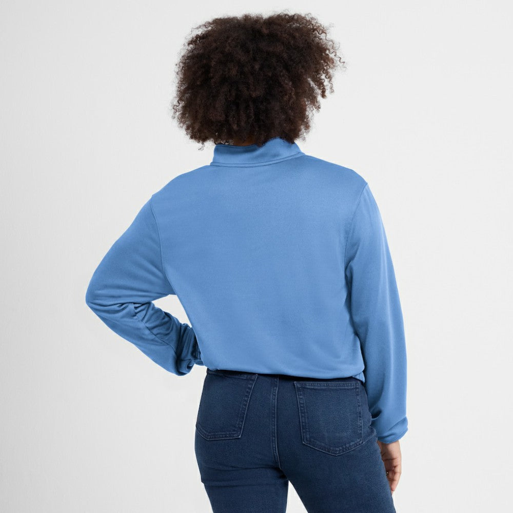 Minnesota Twins Women's Rewind Splice Half-Zip Semi-Cropped Bubble Hem Sweatshirt Light Blue