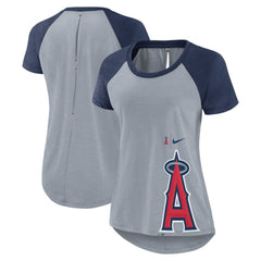Los Angeles Angels Women's Summer Breeze Raglan Fashion T-Shirt Heather Gray