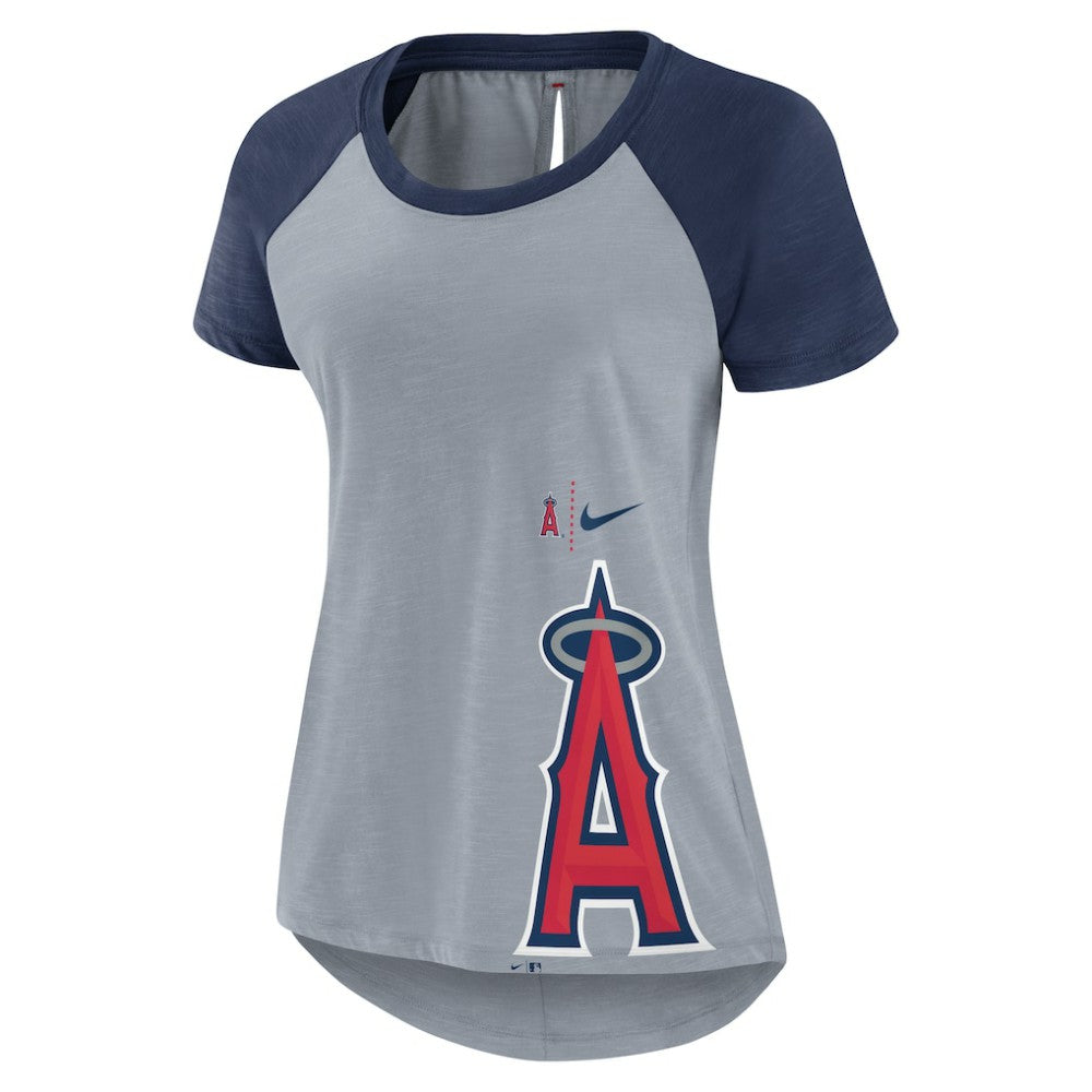 Los Angeles Angels Women's Summer Breeze Raglan Fashion T-Shirt Heather Gray