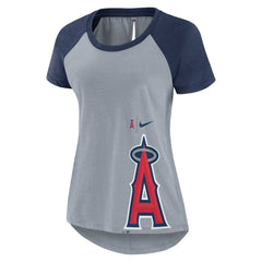 Los Angeles Angels Women's Summer Breeze Raglan Fashion T-Shirt Heather Gray