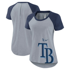 Tampa Bay Rays Women's Summer Breeze Raglan Fashion T-Shirt Heather Gray