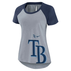 Tampa Bay Rays Women's Summer Breeze Raglan Fashion T-Shirt Heather Gray
