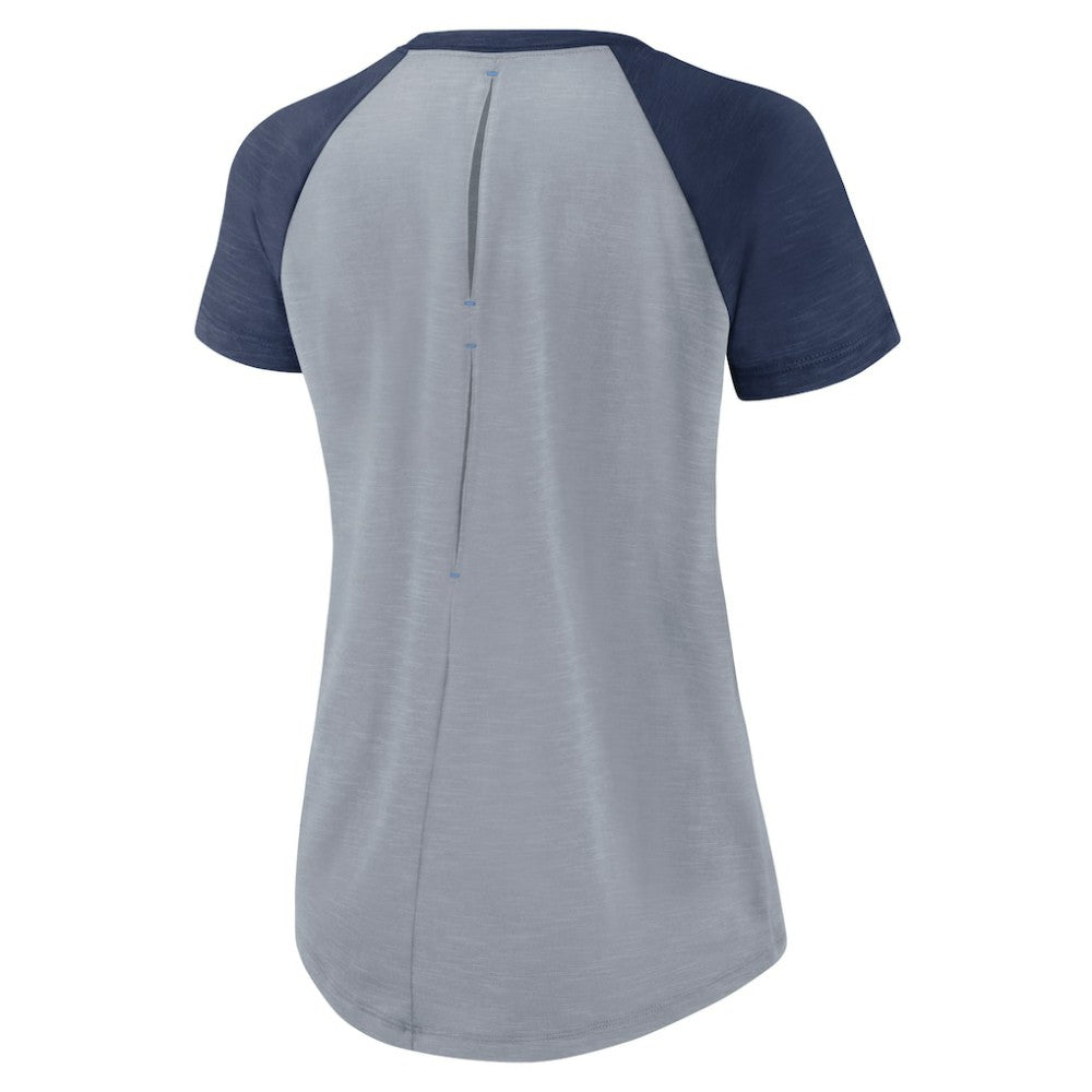 Tampa Bay Rays Women's Summer Breeze Raglan Fashion T-Shirt Heather Gray
