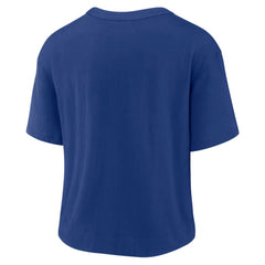 Los Angeles Dodgers Women's Line Up High Hip Fashion T-Shirt Royal/White