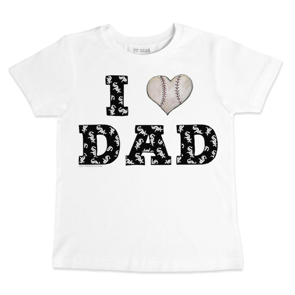 Chicago White Sox Tiny Turnip Youth I Love Dad T-Shirt White